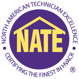 The mark of the North American Technician Excellence (NATE) HVAC certifying authority.