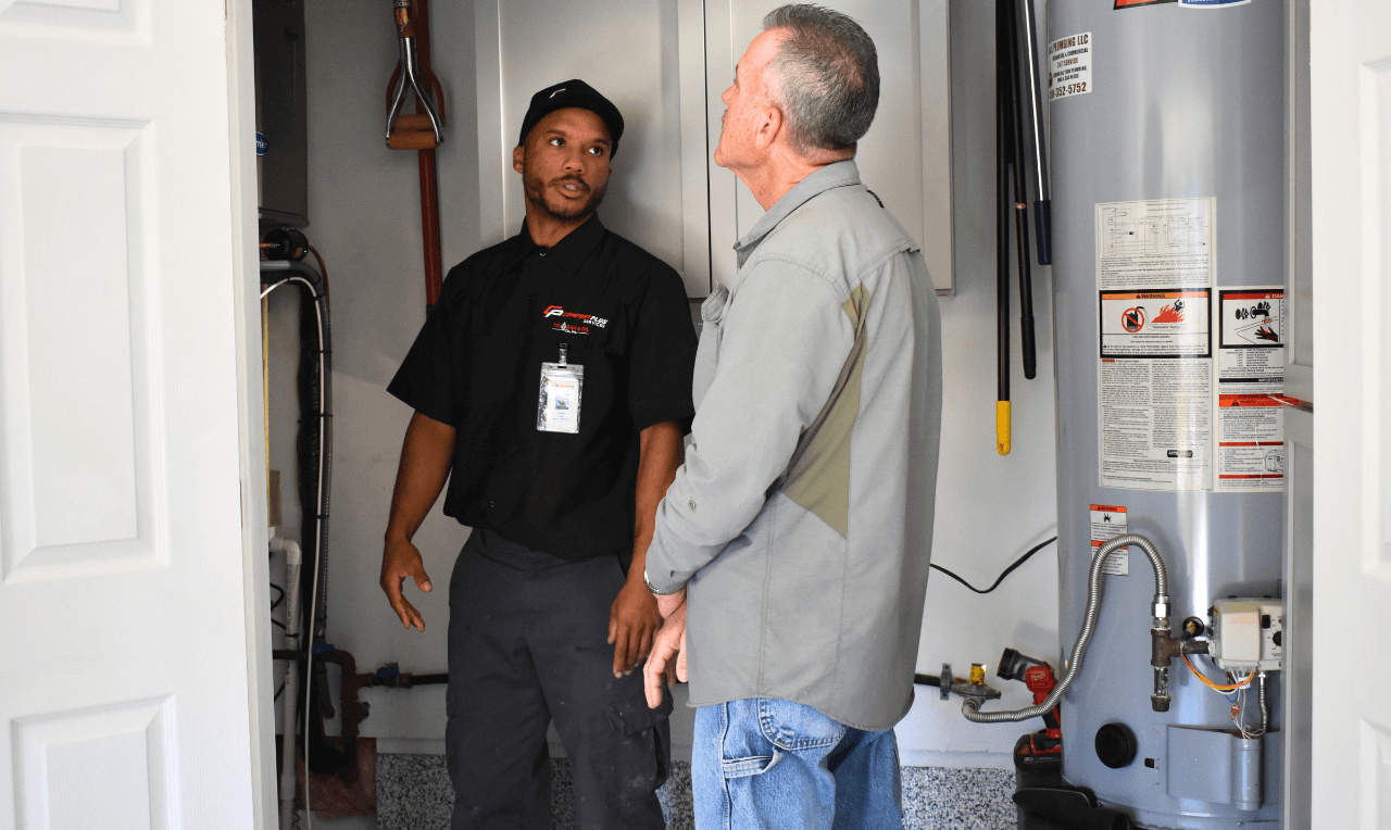 A CPS licensed HVAC technician explains to a Delaware homeowner how his new HVAC system differs from his old one.