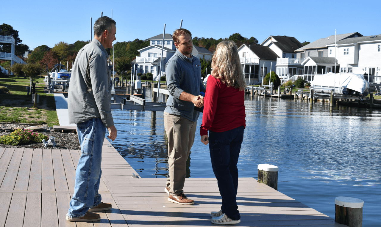 Trusted on Delmarva A CPS representative meets with customers on the bay to discuss home renovation needs and a complimentary estimate.