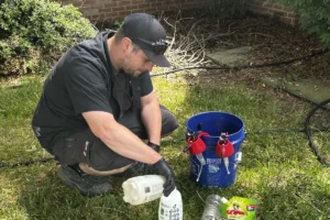 Jeff Jeff, a certified HVAC technician with Comfort Plus Services, provides an HVAC tune-up for a customer in Keenwick on the Bay.