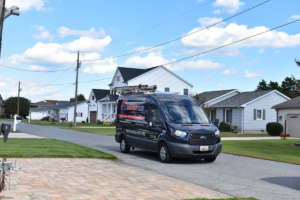 A Comfort Plus van arrives to service a home in Easton, MD.
